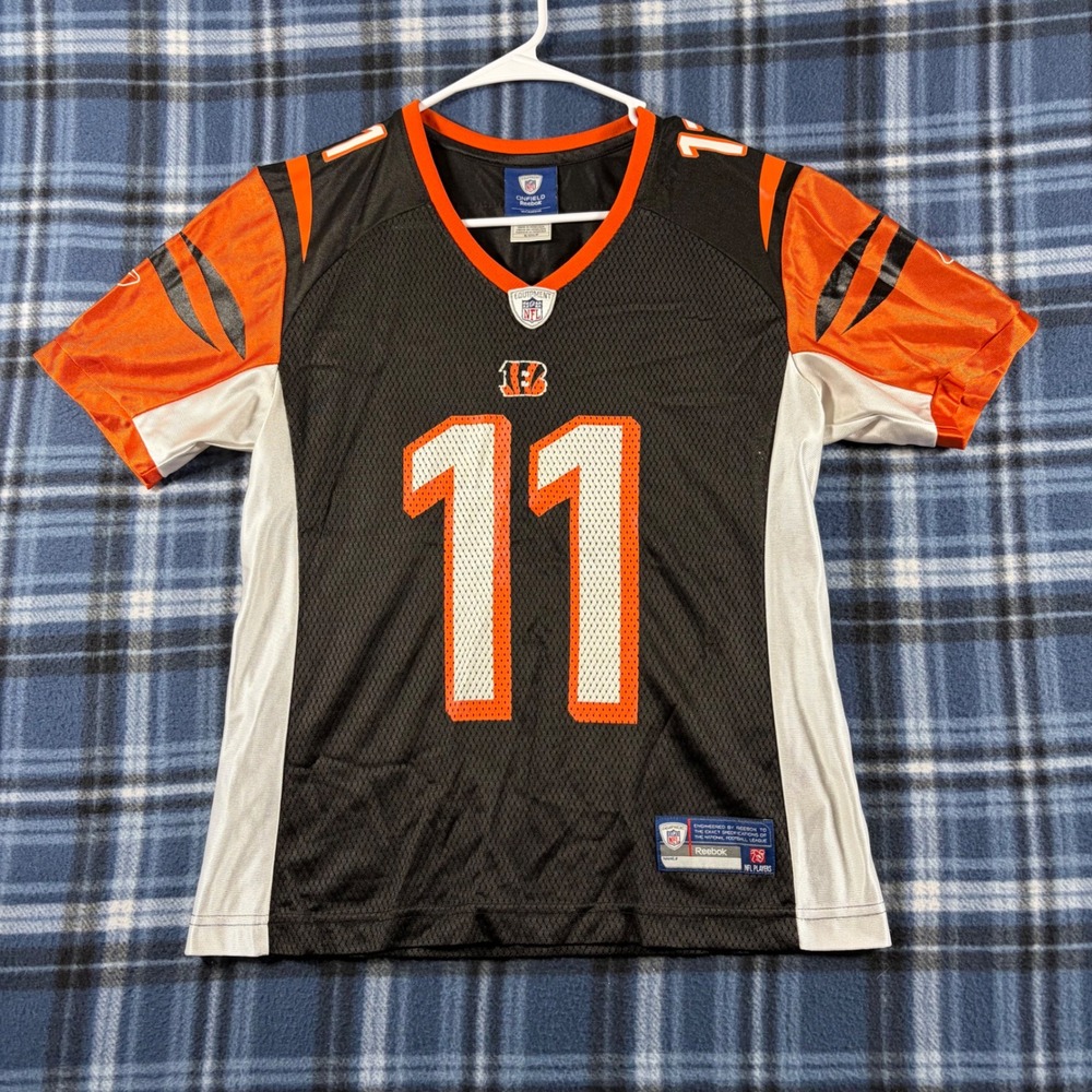 Reebok Womens Cincinnati Bengals Jordan Shipley 11 NFL Jersey Black Orange S